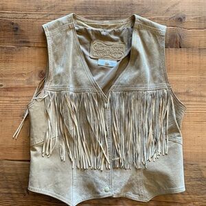 Vintage Genuine Suede Fringe Vest